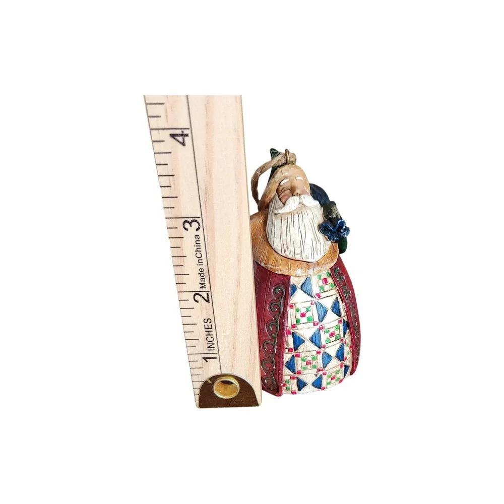 Jim Shore Vintage 2002 Hanging Ornament Santa Holding Christmas Bag Holiday